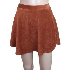 Forever 21 Brown Flare Skater Mini Skirt - Size Small